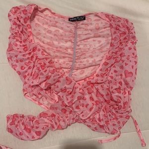 Two piece long sleeve crop top with skirt
